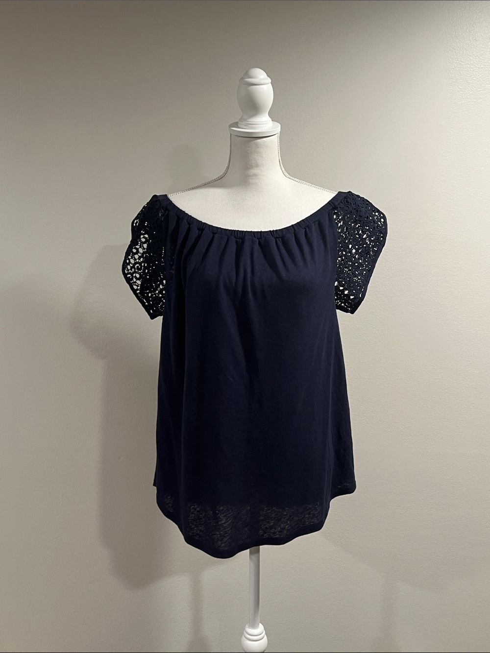 NWT Merona Navy Blue Top Sz L